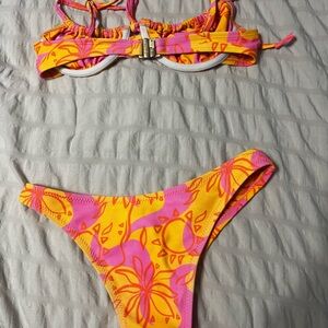 Kulani Kinis Pink and Yellow Bikini Set